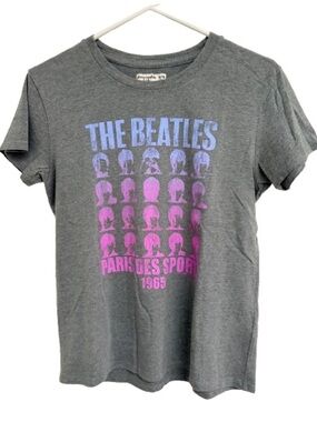 Abercrombie kids Grey T-Shirt with Blue and Pink Graphic - The Beatles